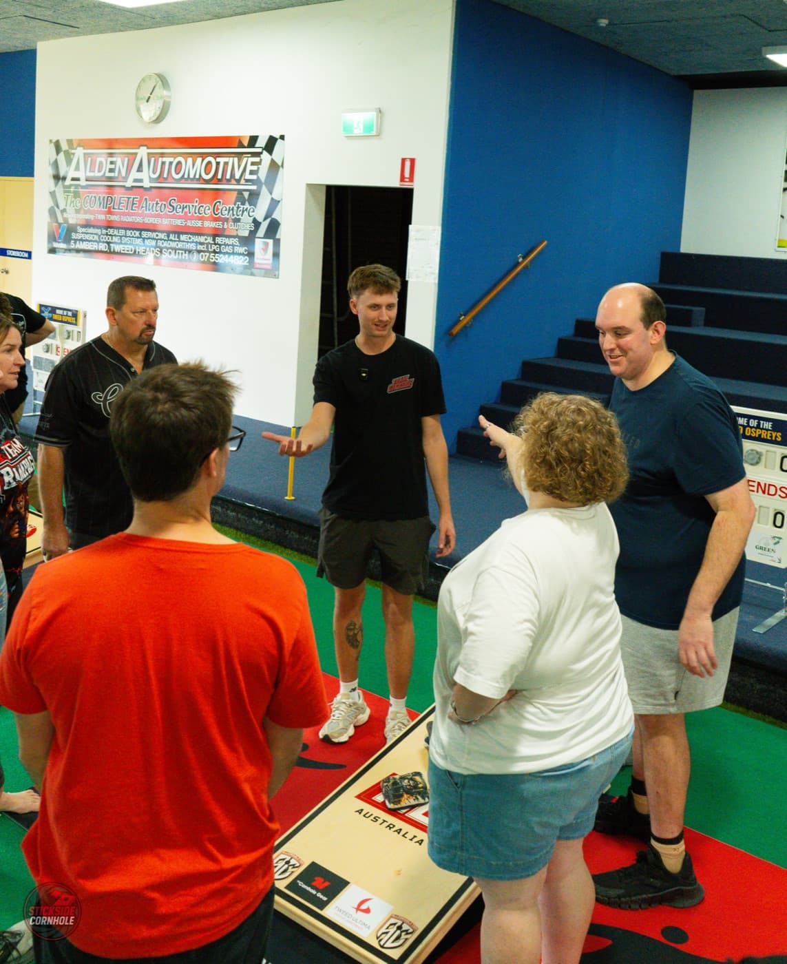 Coaching the room at the Stickside Australia clinic