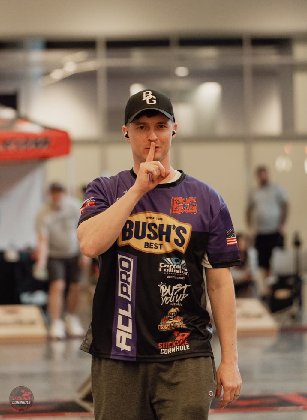 Player calling for quiet at the Cleveland Signature
