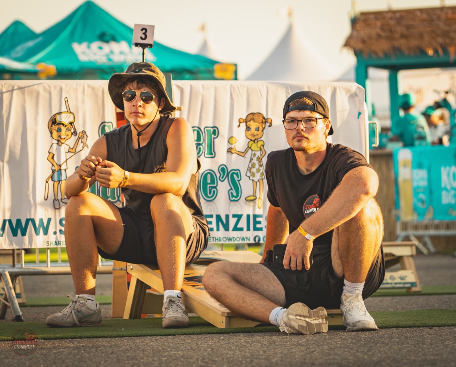 Players at a Stickside-covered cornhole event