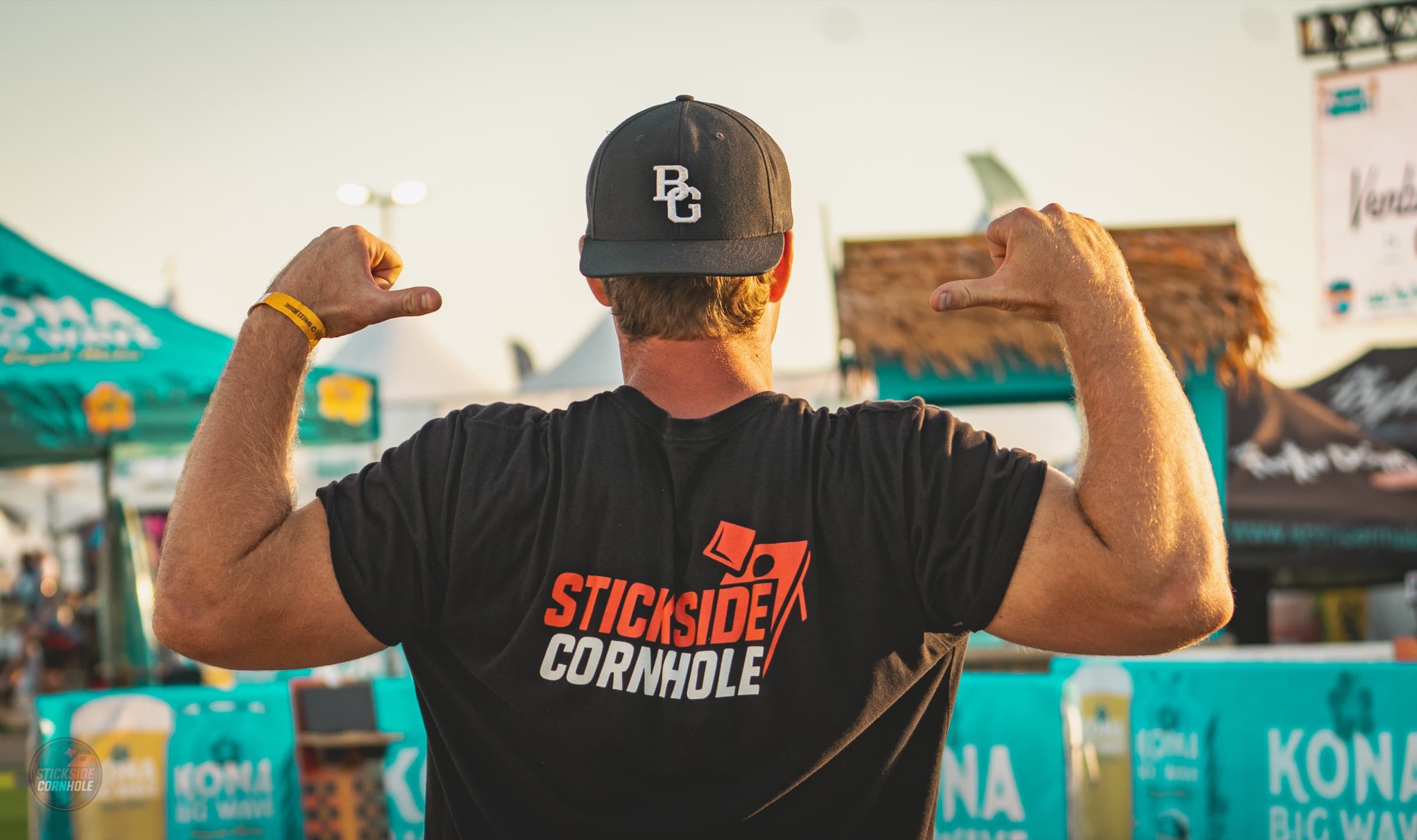 Stickside Cornhole tee at the festival