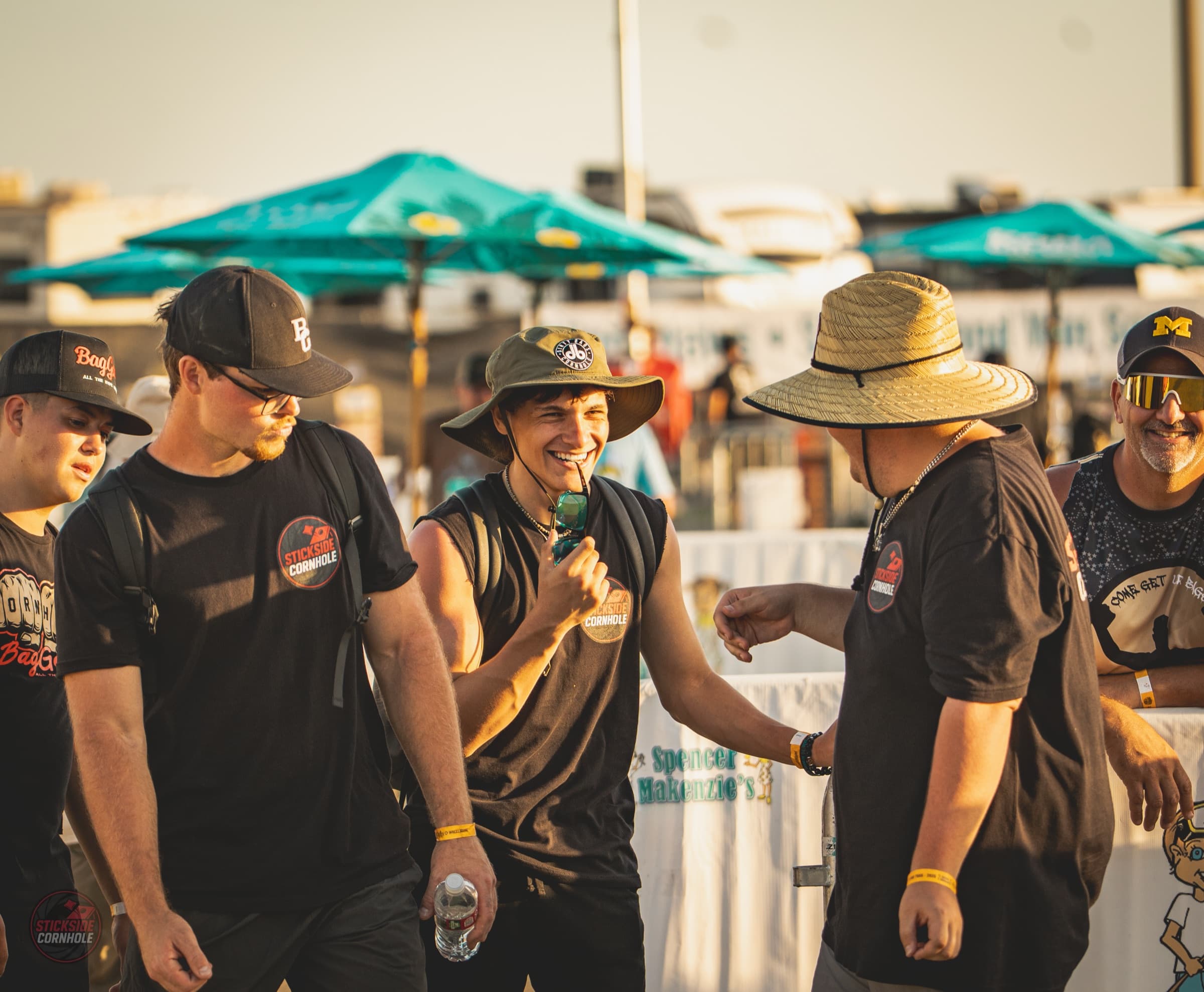 The Stickside crew at a cornhole event