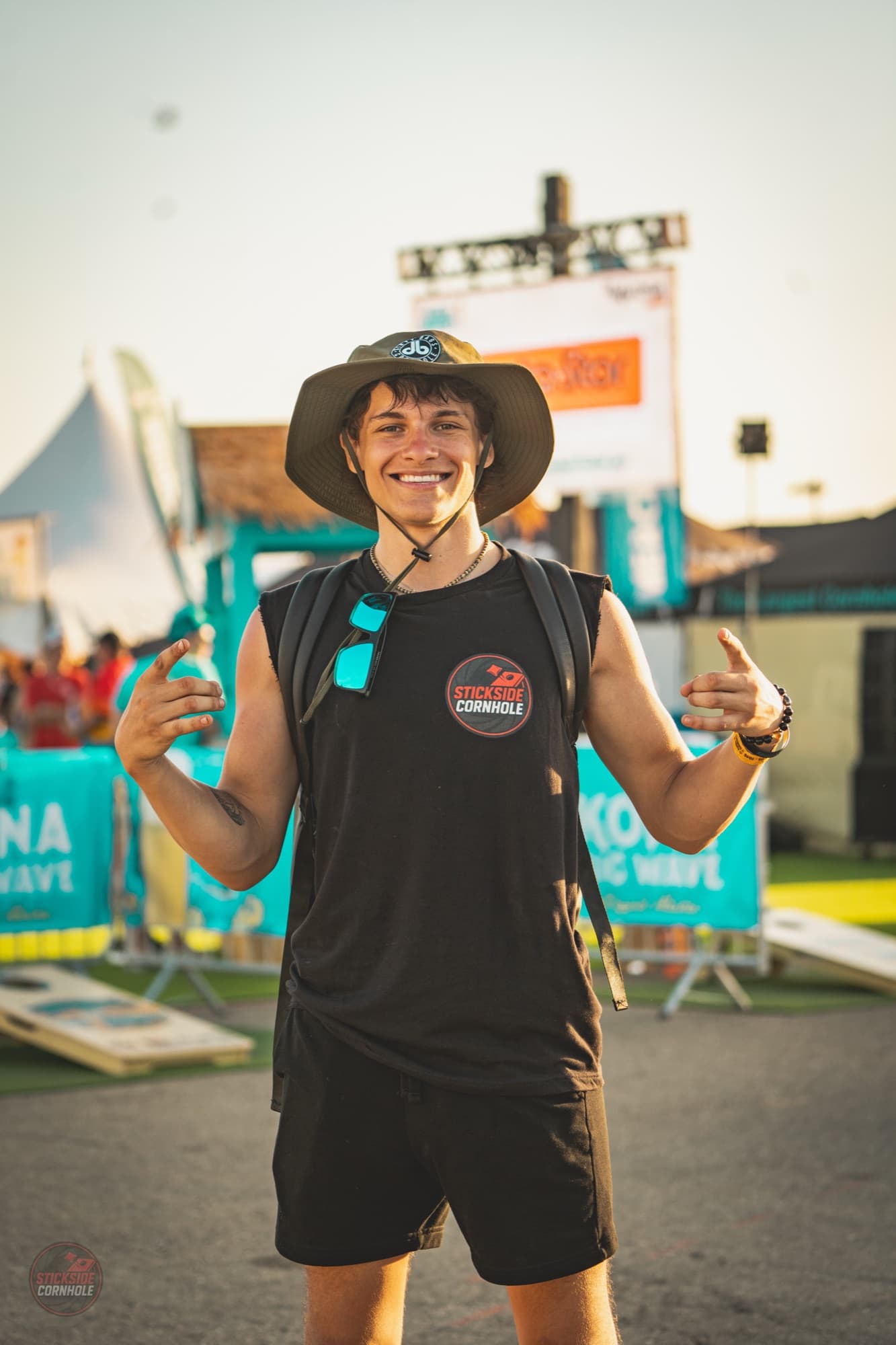 Zack Stickney smiling at the Throwdown